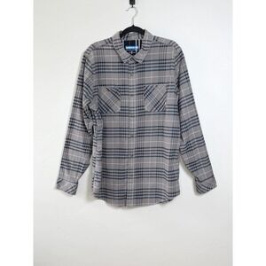 Adidas Skateboarding Silas Flannel Shirt XL Grey Plaid Button Up Workwear Grunge